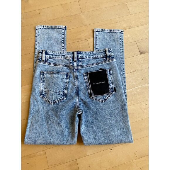 six week Residency BNWOT  slim straight jeans sz 31 button fly acid indigo - Picture 8 of 10